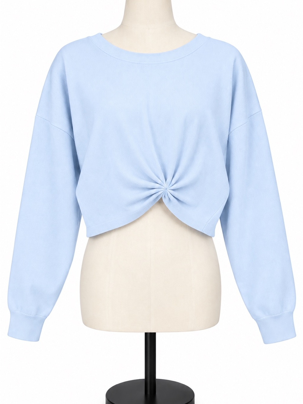 Anthropologie Women’s Light Blue Twist Front Sweater Size L NWT